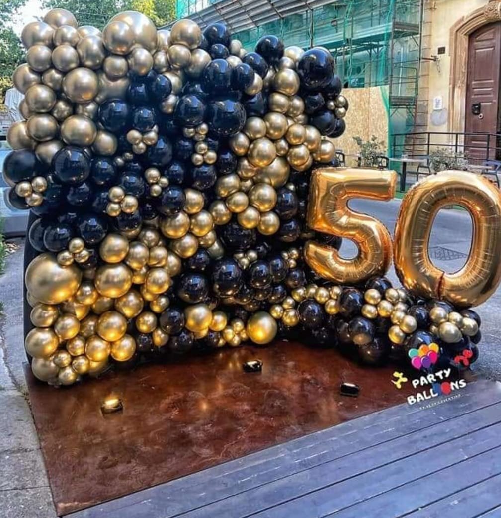 Black Gold Balloon Wall
