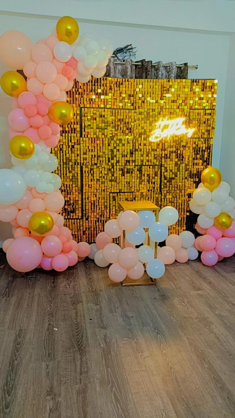 Pink Gold Shimmer Wall