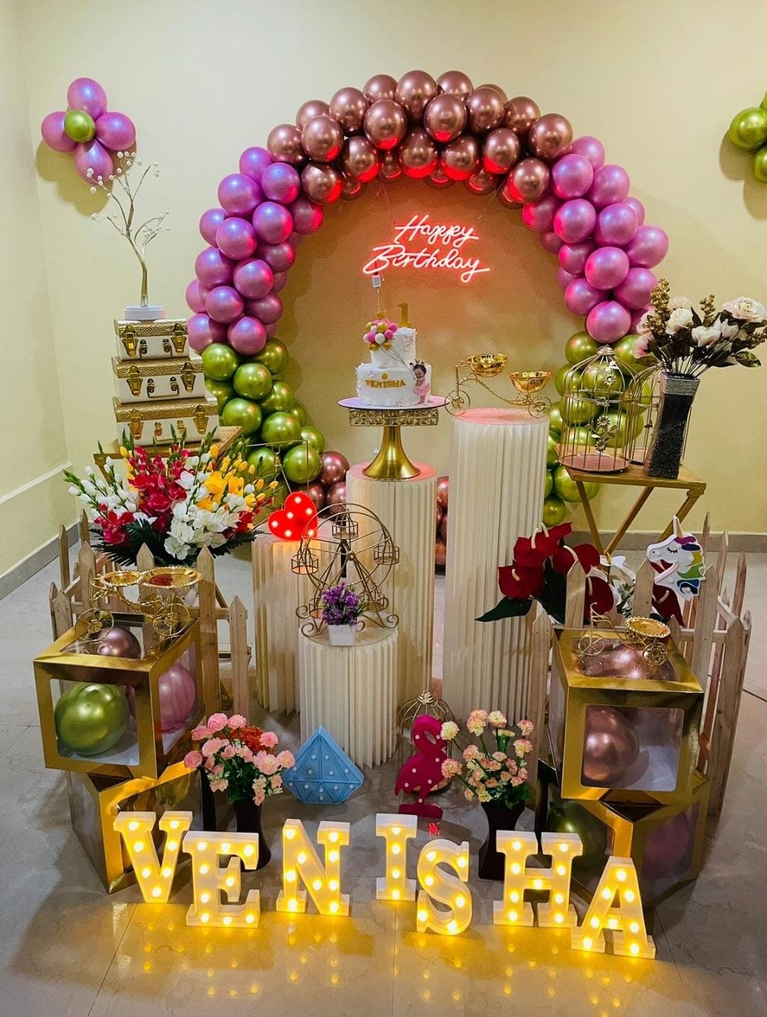 Floral Birthday Stage