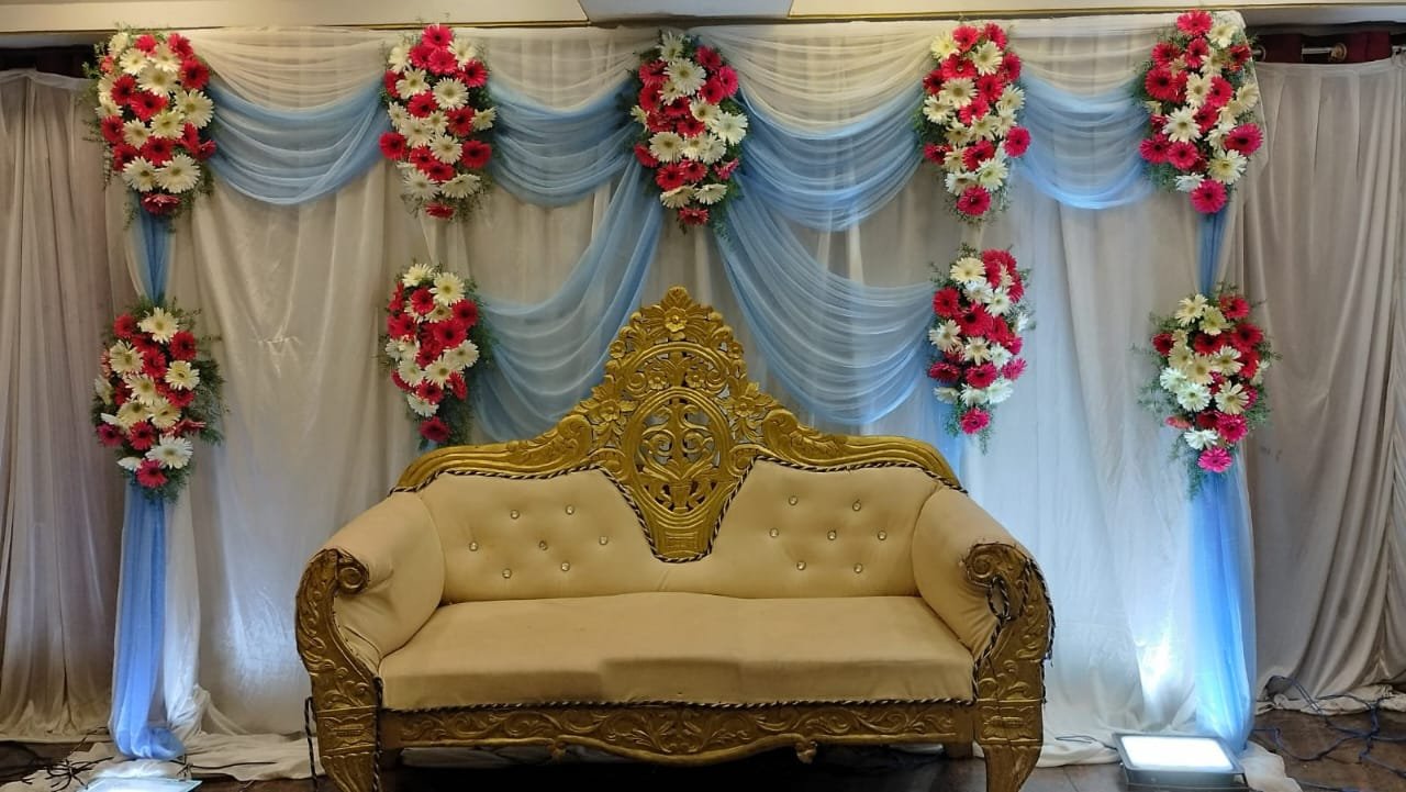 Flower Wall Ganesh Engagement